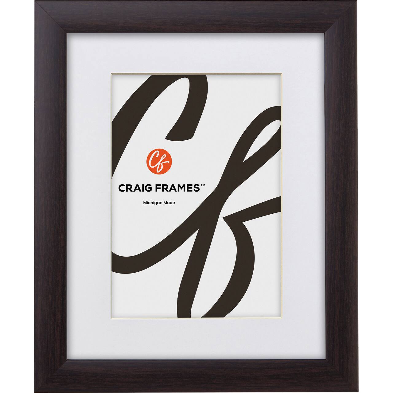 Craig Frames Contemporary Brazilian Walnut Picture Frame with Mat
